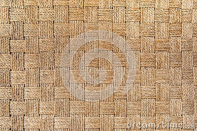 Traditional Thai style pattern nature background of brown handicraft weave texture wicker surface for furniture material. Stock Photo