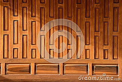 Traditional Thai wooden ancient house wall. Interior wooden design life style. Stock Photo