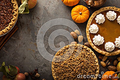 Traditional Thanksgiving pies Stock Photo