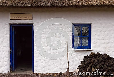 Traditional thatched cottage. Kerry. Ireland Editorial Stock Photo