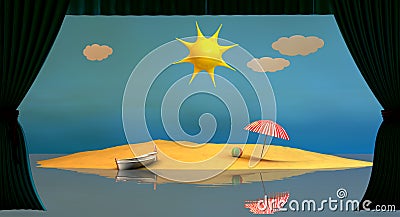 traditional theater with island Stock Photo