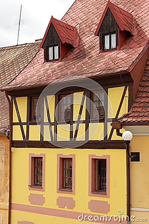 Traditional timbered house Stock Photo