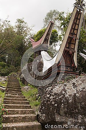 Traditional toraja cemetery Stock Photo