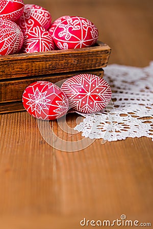 Traditional transylvanian hand written eggs Stock Photo