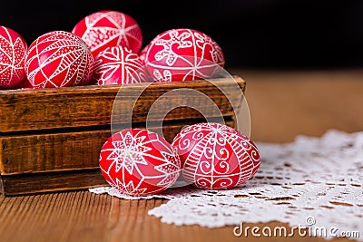 Traditional transylvanian hand written eggs Stock Photo