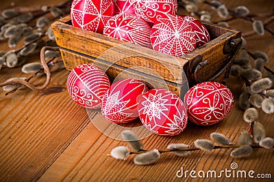 Traditional transylvanian hand written eggs Stock Photo