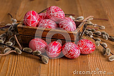 Traditional transylvanian hand written eggs Stock Photo