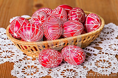 Traditional transylvanian hand written eggs Stock Photo