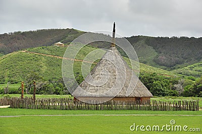 Traditional tribal house in new caledonia Stock Photo
