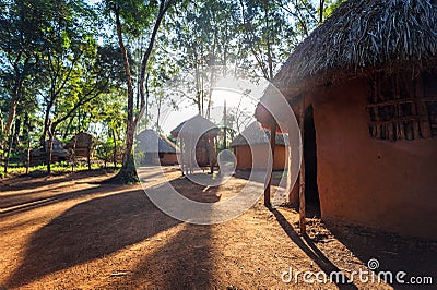 Traditional, tribal hut of Kenyan people Stock Photo