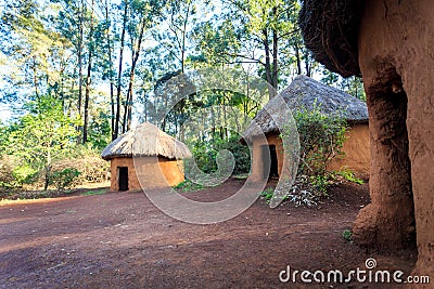 Traditional, tribal hut of Kenyan people Stock Photo