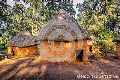 Traditional, tribal hut of Kenyan people, Nairobi, Kenya Stock Photo