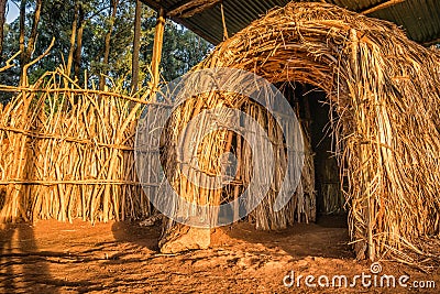 Traditional tribal Kenyan rural house, Nairobi, Kenya Stock Photo