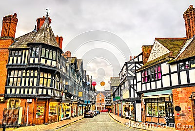 Traditional Tudor English style houses in Chester, England Editorial Stock Photo