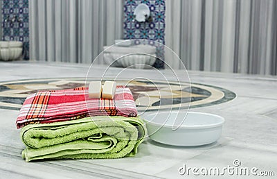 Traditional turkish bath material Stock Photo