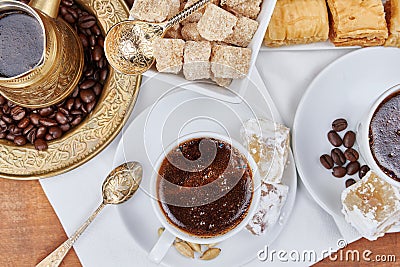 Traditional Turkish black coffee Stock Photo