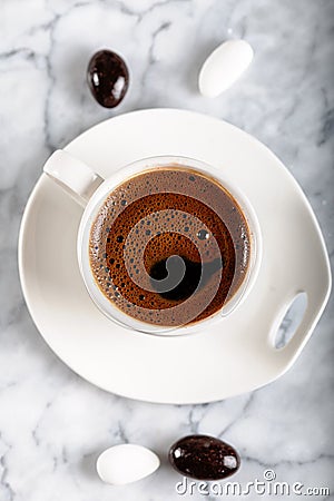 Traditional Turkish Coffee, delicous Turkish coffee Stock Photo