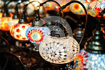 Traditional turkish glass lantern Stock Photo