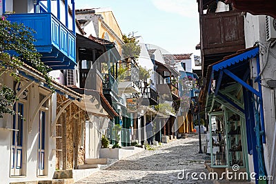 Traditional Turkish house in Kas town, Turkey. Stock Photo