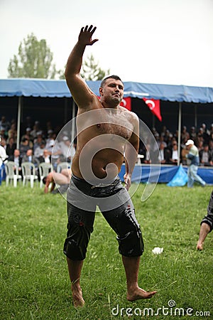 Traditional Turkish Oil Wrestling Editorial Stock Photo