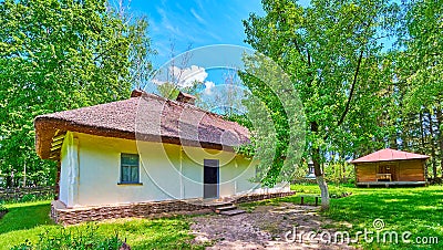 Traditional Ukrainian hata house, Pereiaslav Scansen, Ukraine Stock Photo