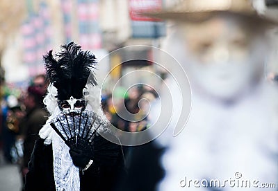 Traditional venetian masks at carnival Editorial Stock Photo