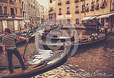 Traditional Venice gondola ride Editorial Stock Photo