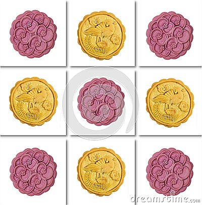 traditional versus non-traditional moon cakes Stock Photo