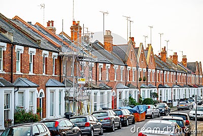 Traditional Victorian terraced houses in London Stock Photo