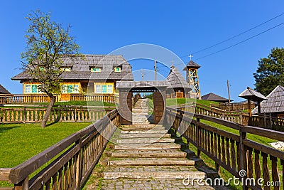 Traditional village Drvengrad Mecavnik - Serbia Stock Photo