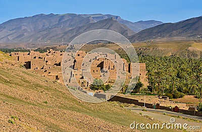 Traditional village in Morocco Atlas mountains Stock Photo