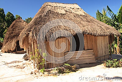Traditional village near Soe, West Timor Stock Photo