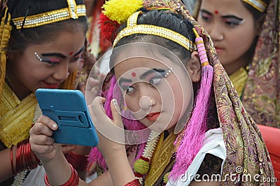 Traditional wearings or India-Sikkim Editorial Stock Photo