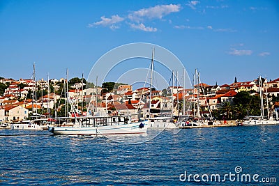 Traditional Gullet Style Boat, Split, Croatia Editorial Stock Photo