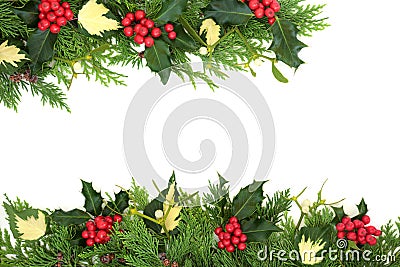 Traditional Winter Solstice Background Border Stock Photo