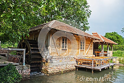 Traditional wooden water mill at country side of Serbia, Eastern Serbia, near Despotovac city, Editorial Stock Photo