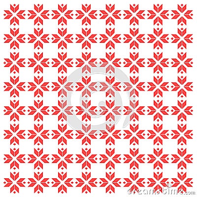 Traditional Xmas Red Ornamental Pattern Texture Background Vector Illustration