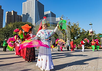 Northeast China Square Dance Editorial Stock Photo