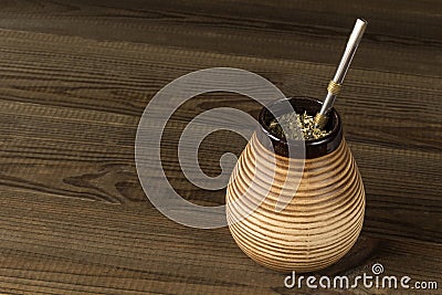 Traditional yerba mate drink with accessories Stock Photo