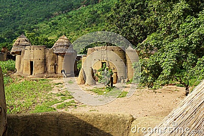 Traditionel african houses of tamberma - world heritage of Togo Stock Photo