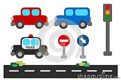 Traffic car set Vector Illustration