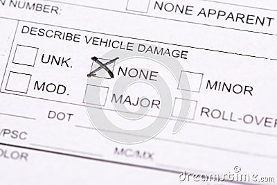 Traffic collision report Stock Photo