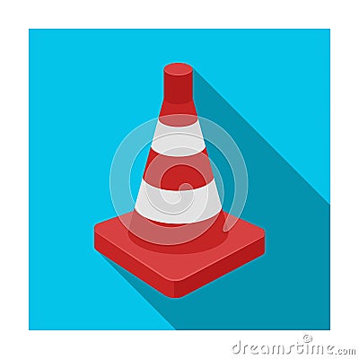 Traffic cone icon in flat style isolated on white background. Police symbol stock vector illustration. Vector Illustration