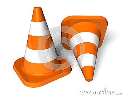 Traffic cones Stock Photo