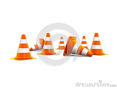 Traffic cones Cartoon Illustration