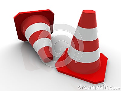 Traffic cones Cartoon Illustration