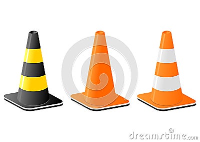 Traffic cones Vector Illustration