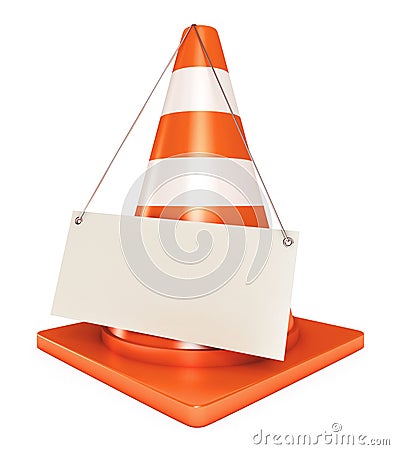 Traffic cones. Blank sheet Stock Photo