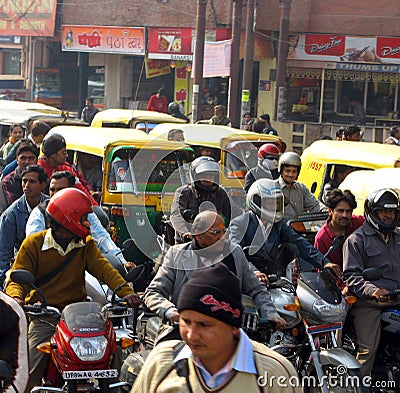 Traffic Congestion in India Editorial Stock Photo