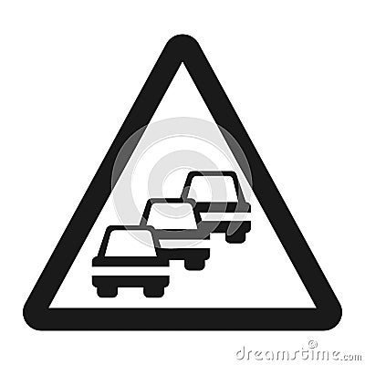 Traffic Congestion sign line icon Vector Illustration